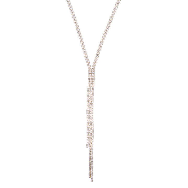 Double-row Y-shaped zirconia necklace