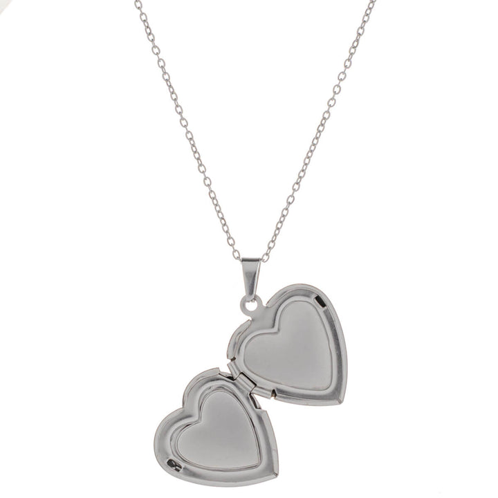 Patterned heart medallion pendant necklace - surgical steel (316L)