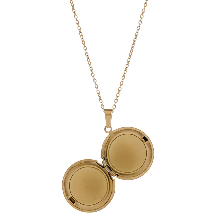 Flat round medallion pendant necklace - surgical steel (316L)