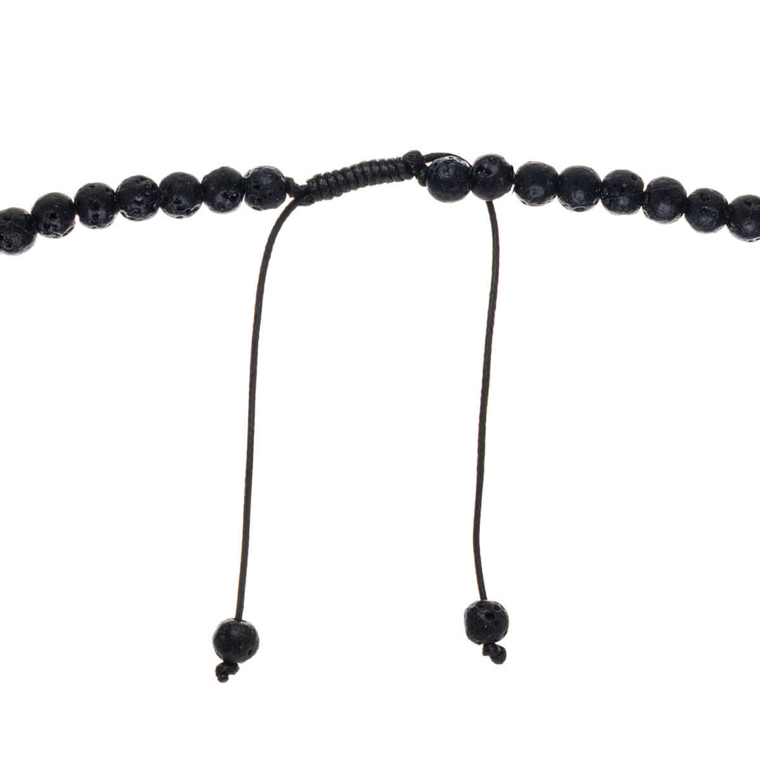 Långt pärlhalsband 75 cm – trä och sten, pilhängsmycke