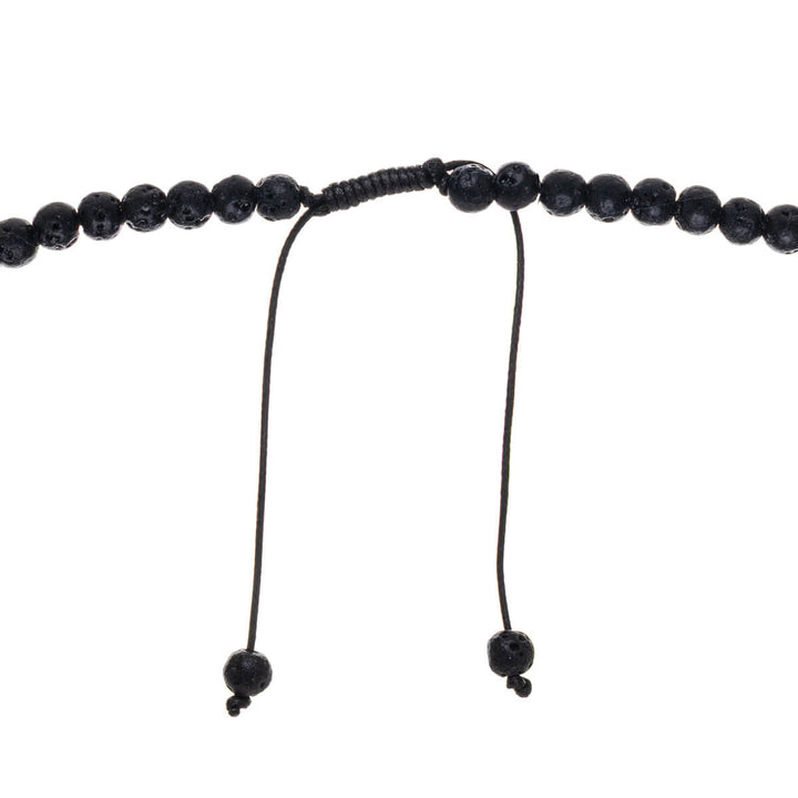 Långt pärlhalsband 75 cm – trä och sten, pilhängsmycke