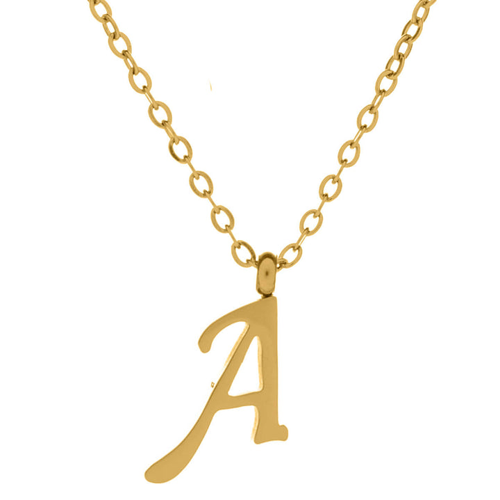 Gold letter necklace calligraphy letter – 18k surgical steel (316L)