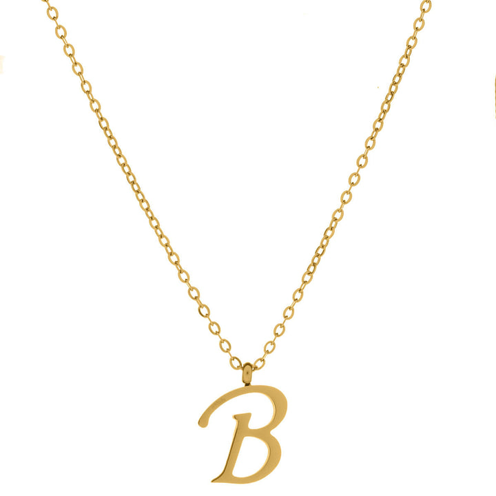 Gold letter necklace calligraphy letter – 18k surgical steel (316L)