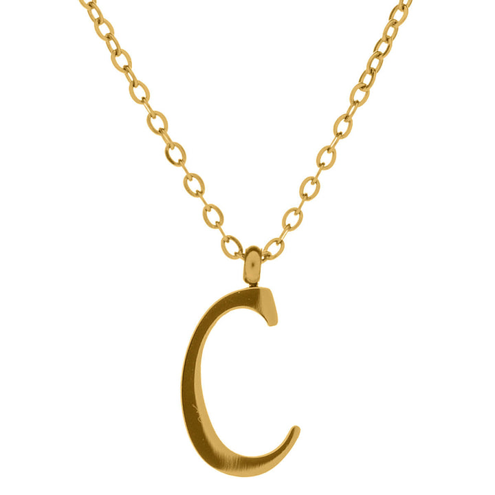Gold letter necklace calligraphy letter – 18k surgical steel (316L)
