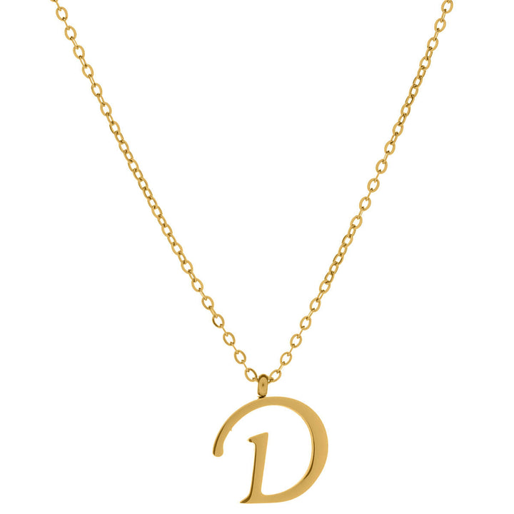 Gold letter necklace calligraphy letter – 18k surgical steel (316L)