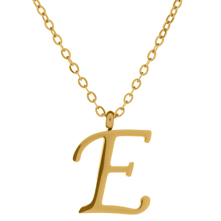 Gold letter necklace calligraphy letter – 18k surgical steel (316L)