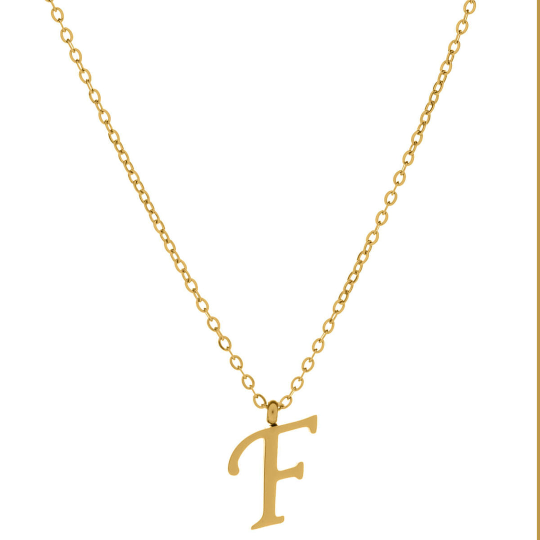 Gold letter necklace calligraphy letter – 18k surgical steel (316L)
