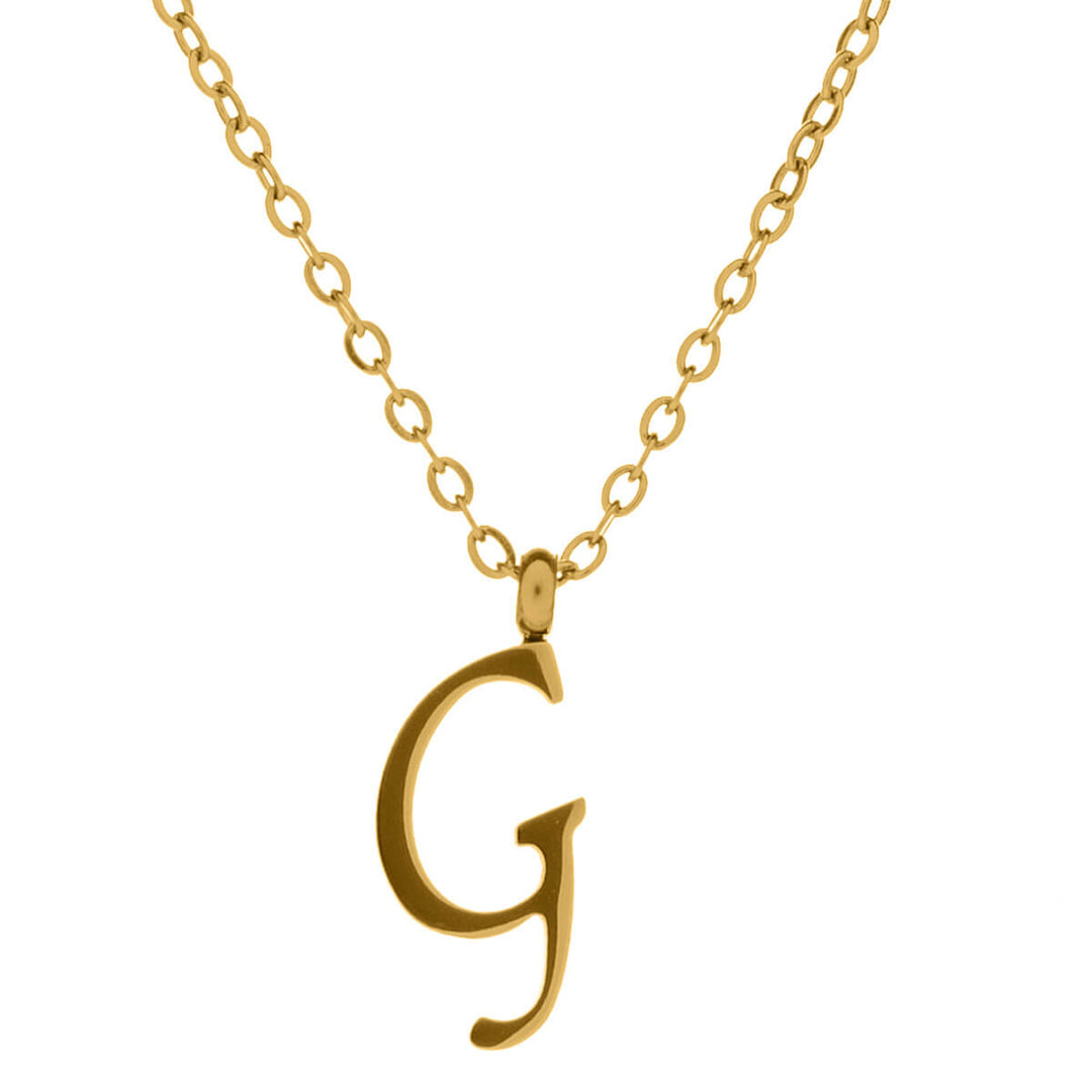 Gold letter necklace calligraphy letter – 18k surgical steel (316L)
