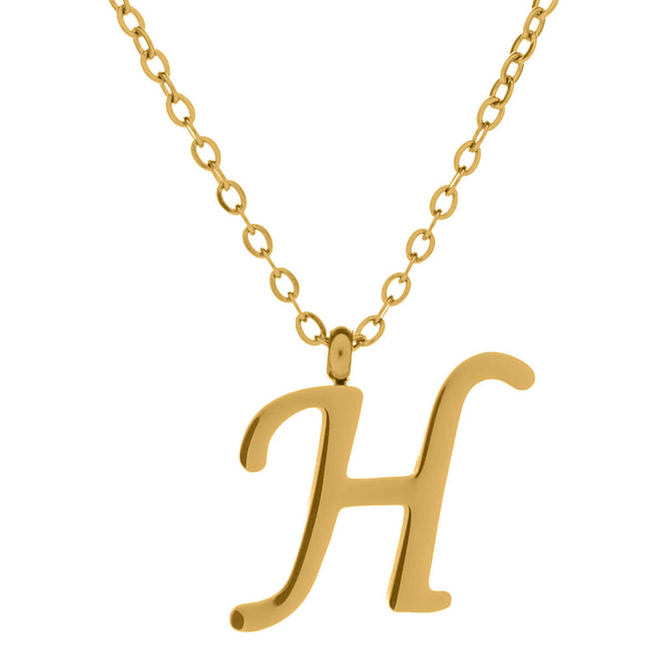 Gold letter necklace calligraphy letter – 18k surgical steel (316L)