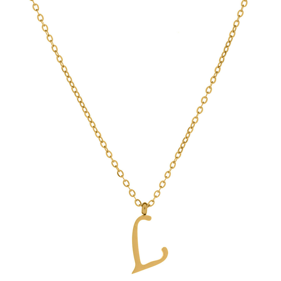 Gold letter necklace calligraphy letter – 18k surgical steel (316L)