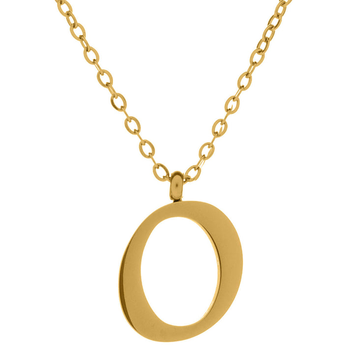 Gold letter necklace calligraphy letter – 18k surgical steel (316L)