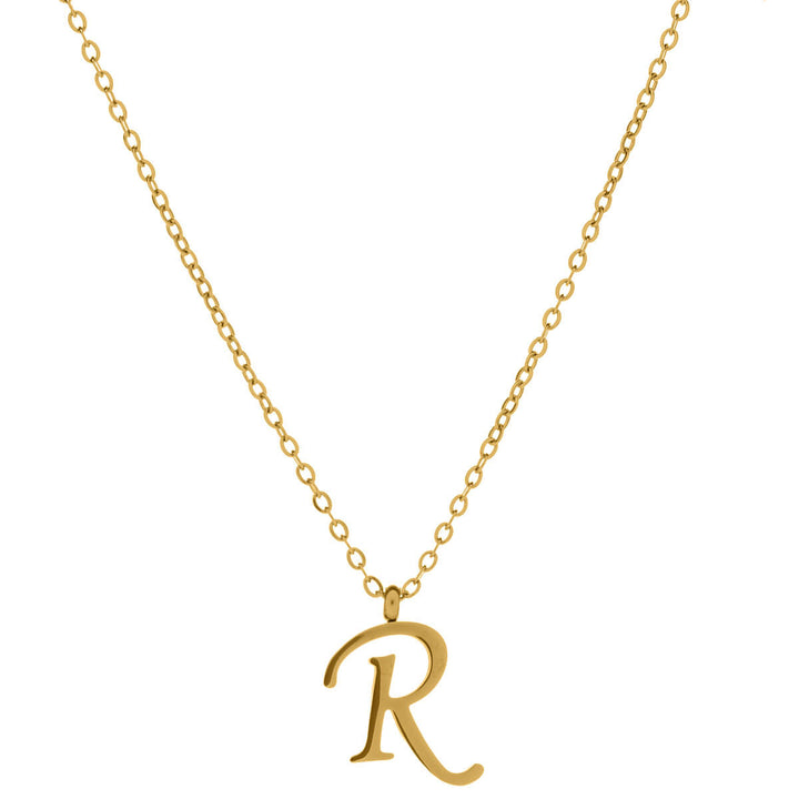 Gold letter necklace calligraphy letter – 18k surgical steel (316L)