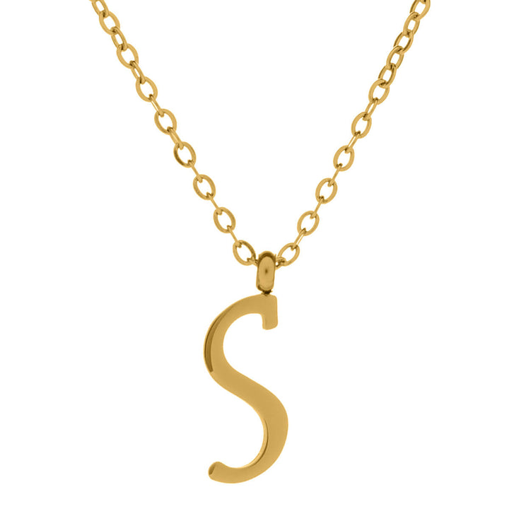 Gold letter necklace calligraphy letter – 18k surgical steel (316L)