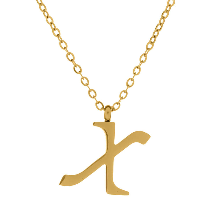Gold letter necklace calligraphy letter – 18k surgical steel (316L)