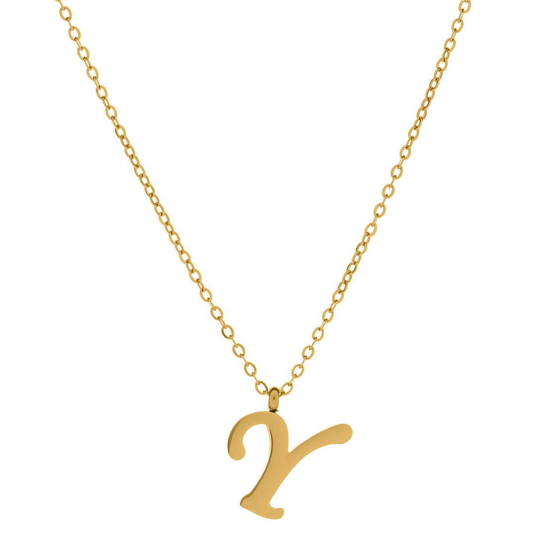 Gold letter necklace calligraphy letter – 18k surgical steel (316L)