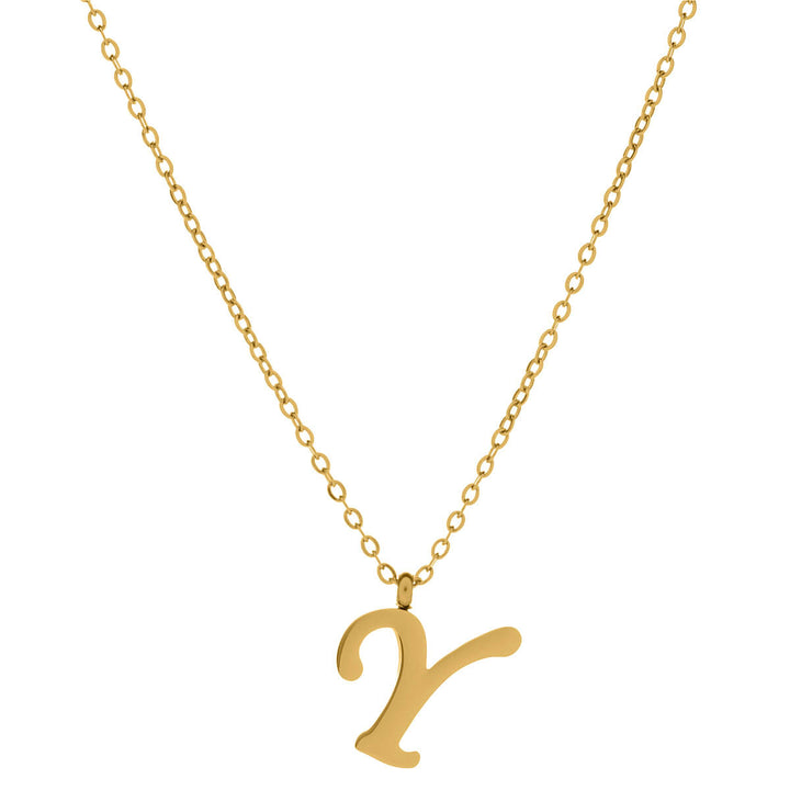 Gold letter necklace calligraphy letter – 18k surgical steel (316L)