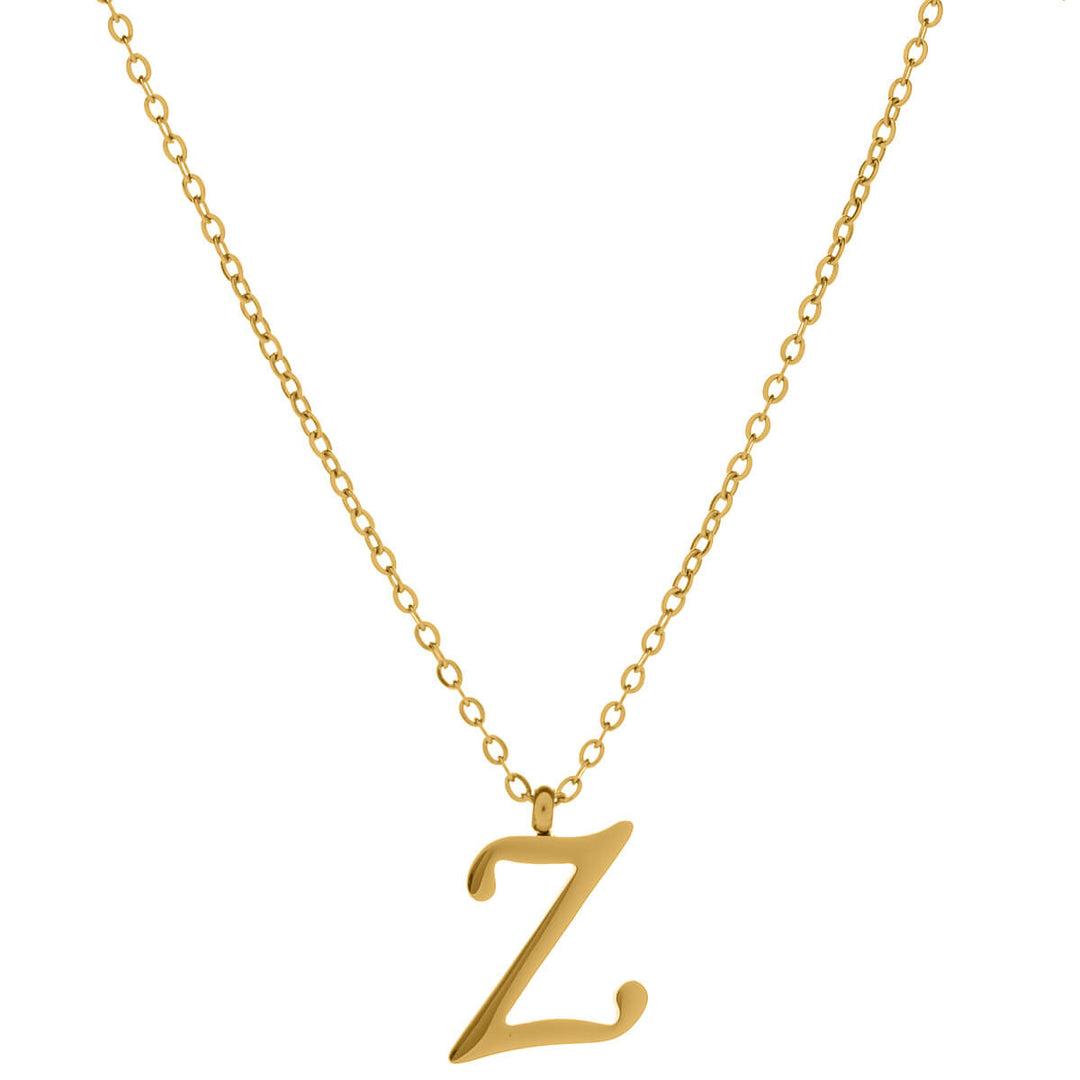 Gold letter necklace calligraphy letter – 18k surgical steel (316L)