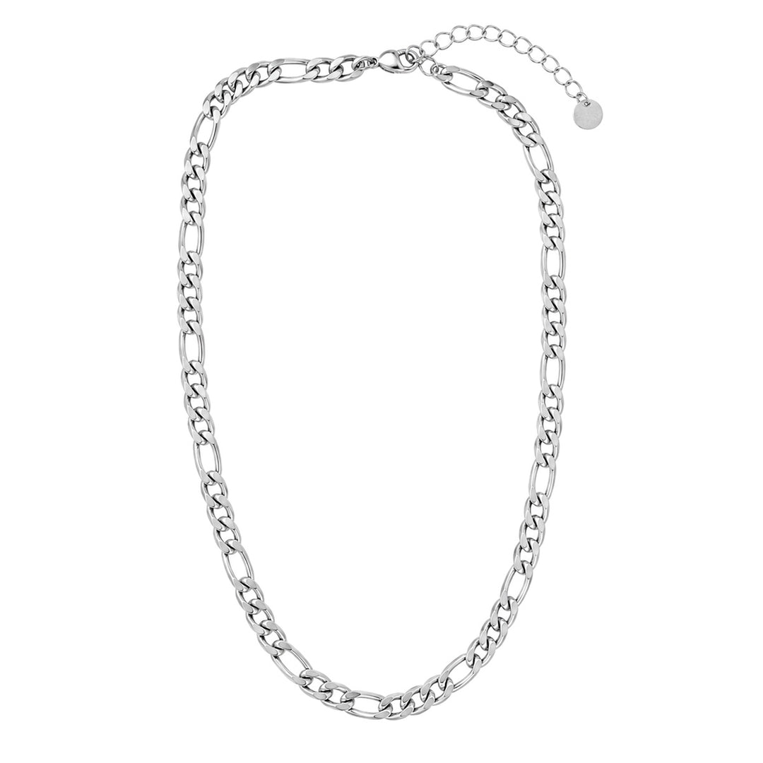Kort halsband i stål, Figaro-modell, 40 cm + 5 cm (stål 316L)