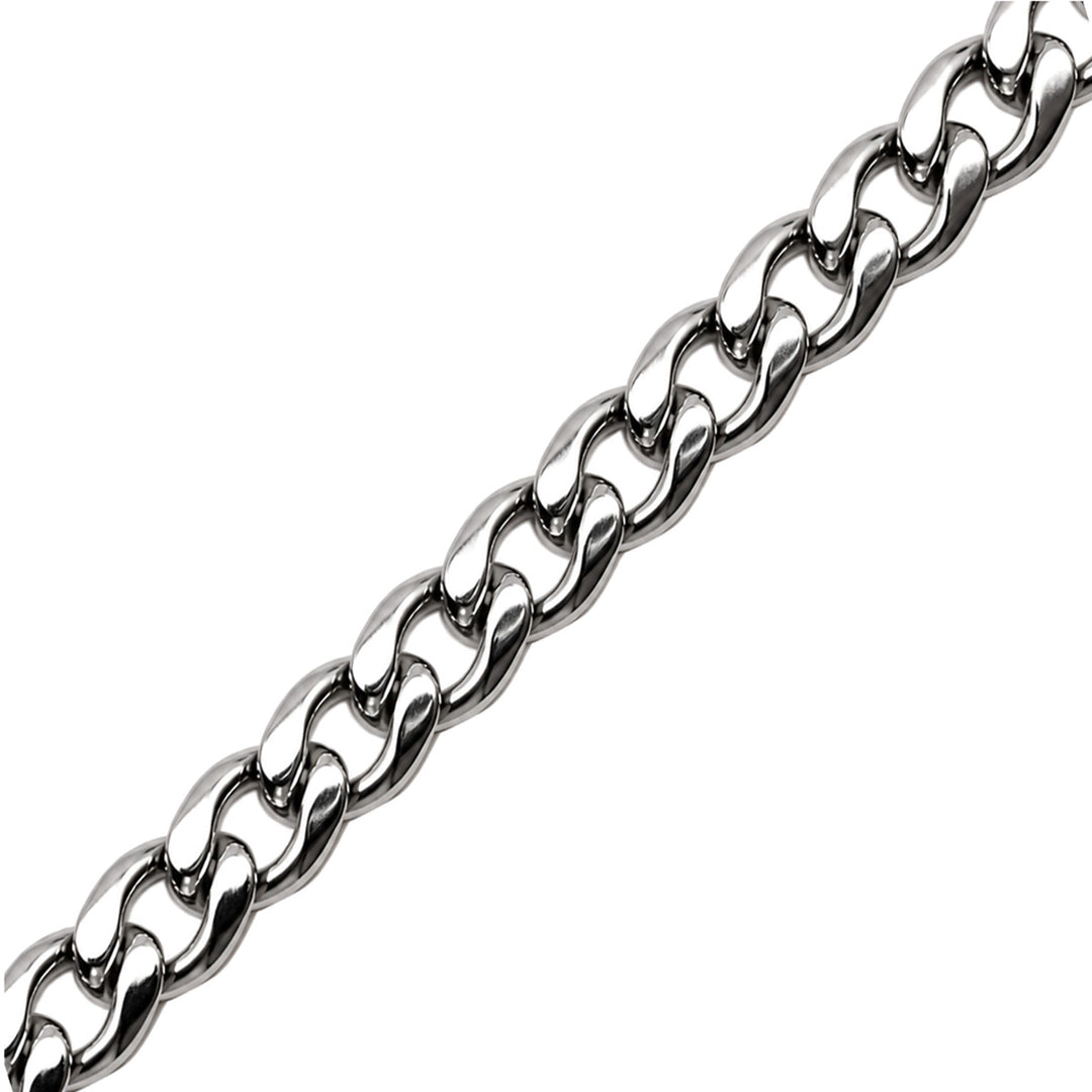 Platt pansarkedjehalsband i stål, 9 mm, 57 cm (stål 316L)