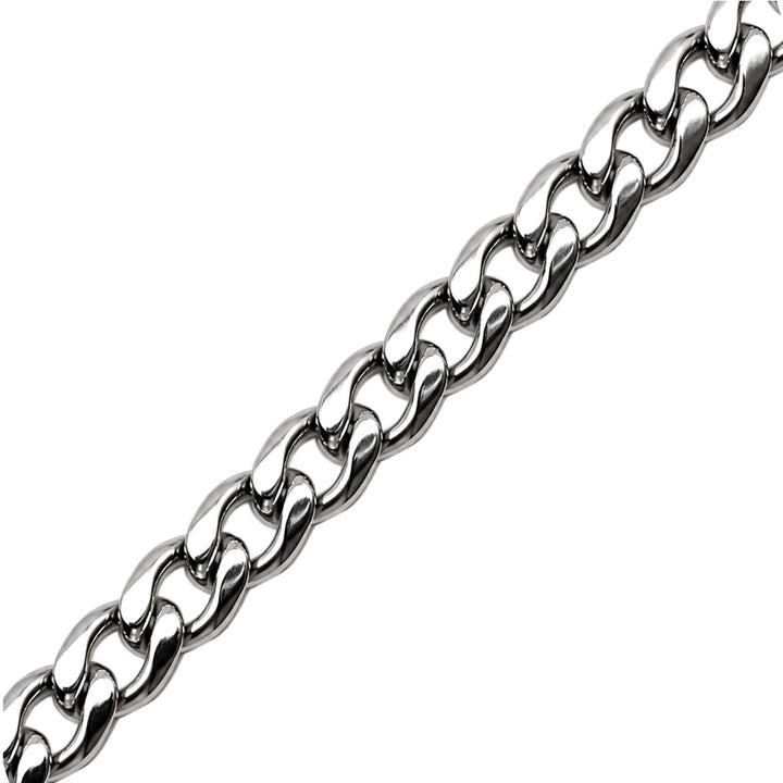 Platt pansarkedjehalsband i stål, 9 mm, 57 cm (stål 316L)