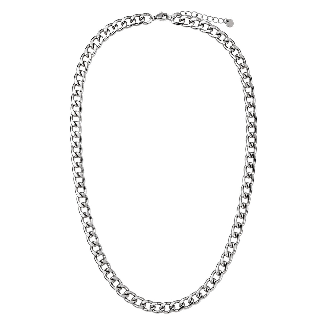 Platt pansarkedjehalsband i stål, 9 mm, 57 cm (stål 316L)
