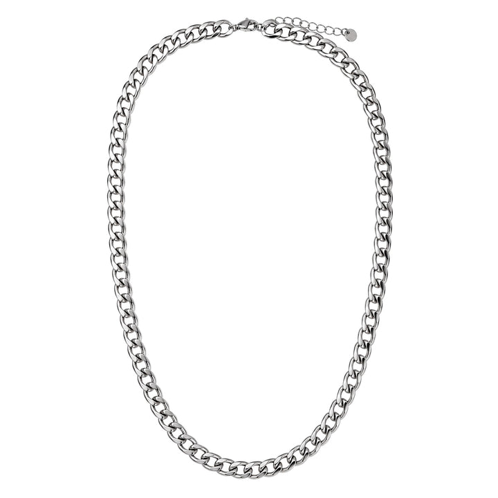 Platt pansarkedjehalsband i stål, 9 mm, 57 cm (stål 316L)