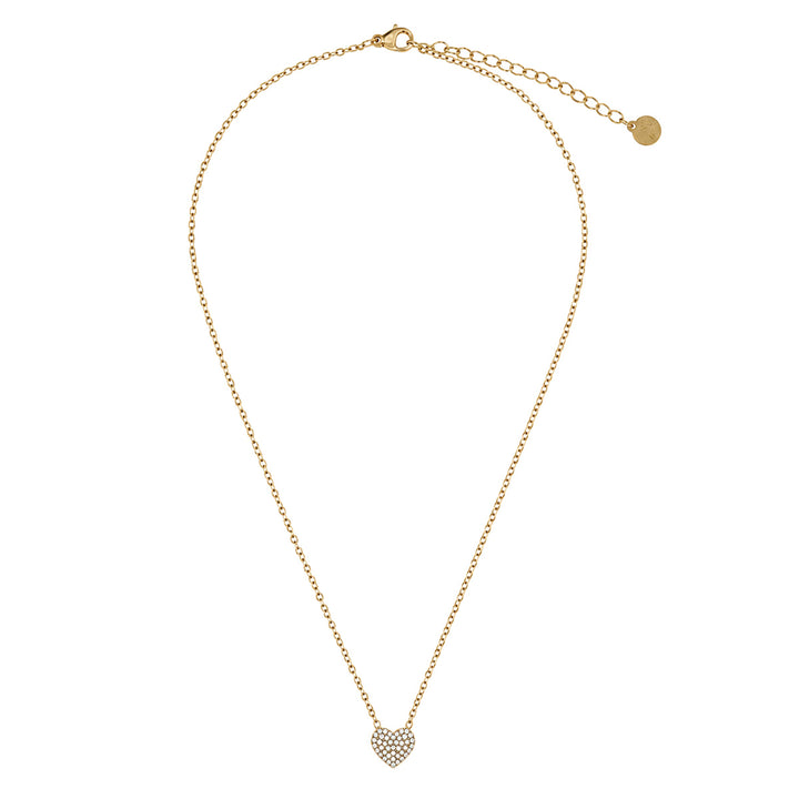 Halsband med hjärtformad hänge med sten (316L-stål)