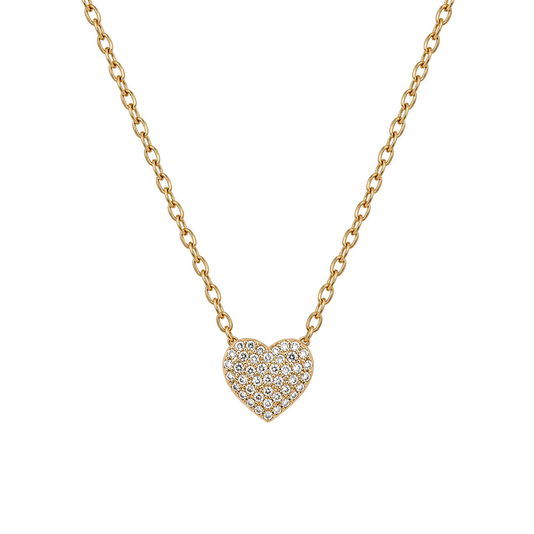 Halsband med hjärtformad hänge med sten (316L-stål)