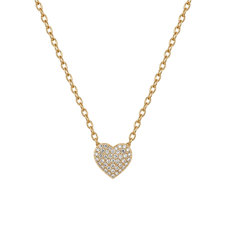 Halsband med hjärtformad hänge med sten (316L-stål)