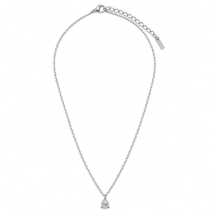 Teardrop-Shaped Zirconia Pendant Necklace (316L Stainless Steel)