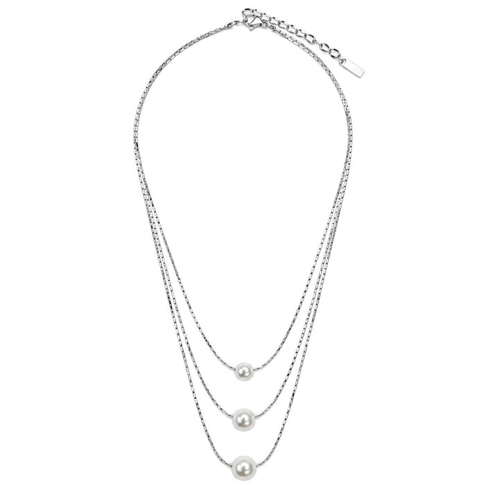 Three-row pearl necklace (316L stainless steel)