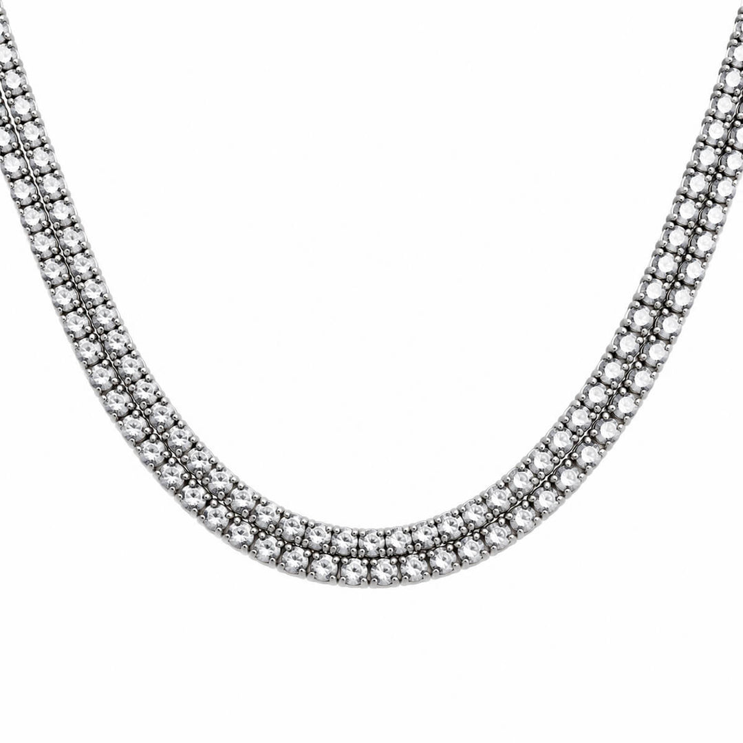 Festligt chokerhalsband i zirkonia (316L-stål)