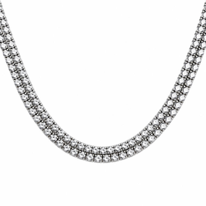 Festligt chokerhalsband i zirkonia (316L-stål)