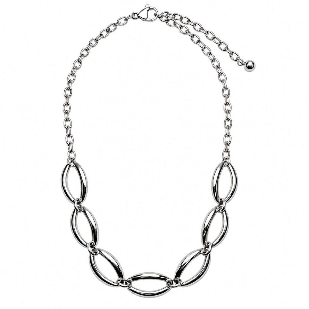 Halsband med ovala länkar (316L-stål)