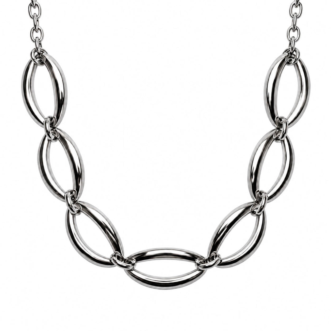 Halsband med ovala länkar (316L-stål)