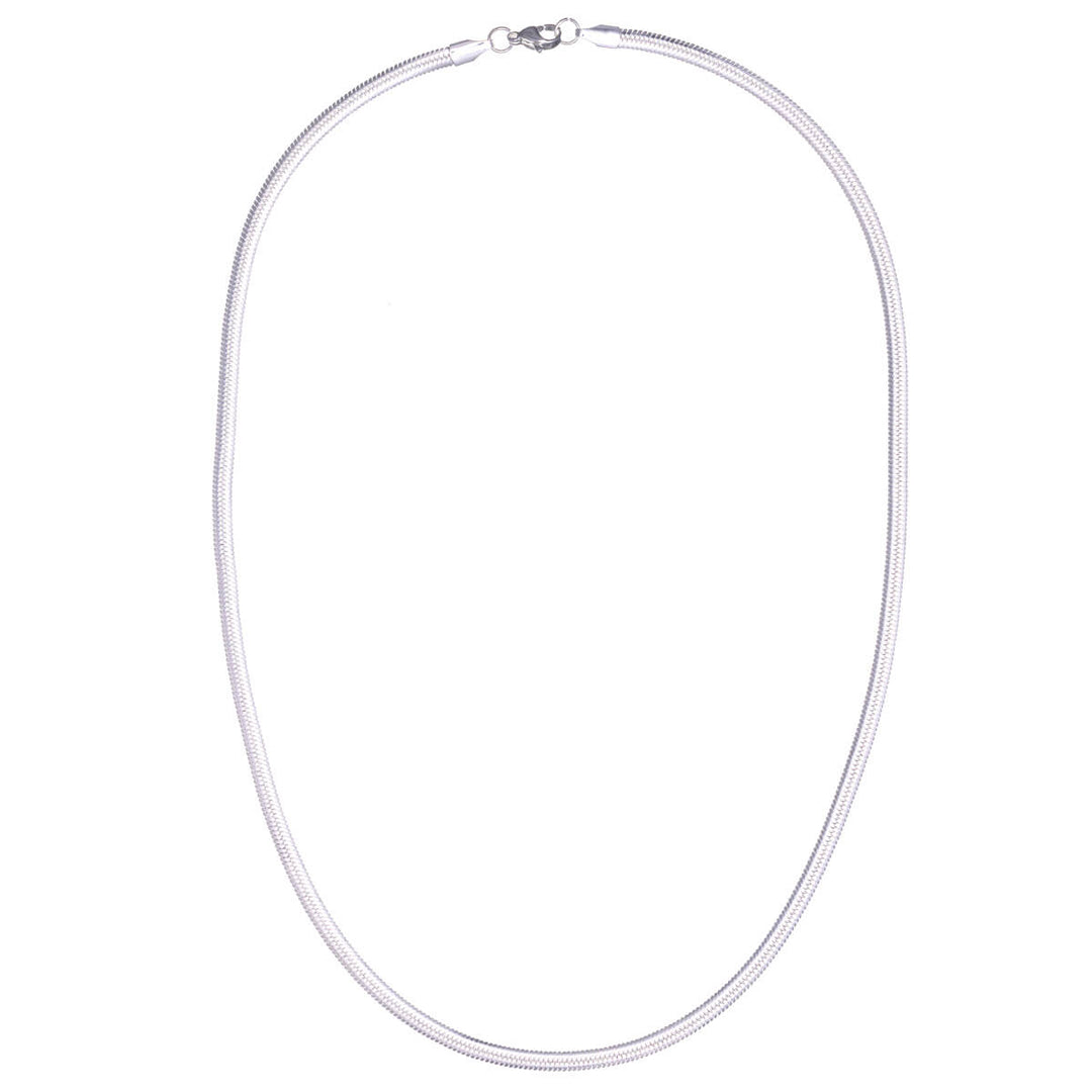 Halsband med platt ormkedja 4mm 50cm