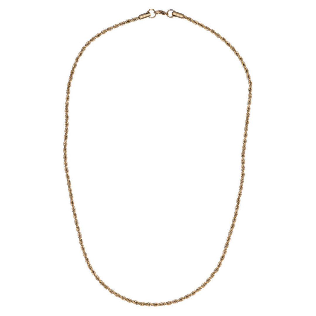 Rope chain steel cordell chain necklace 2mm 48cm (Steel 316L)