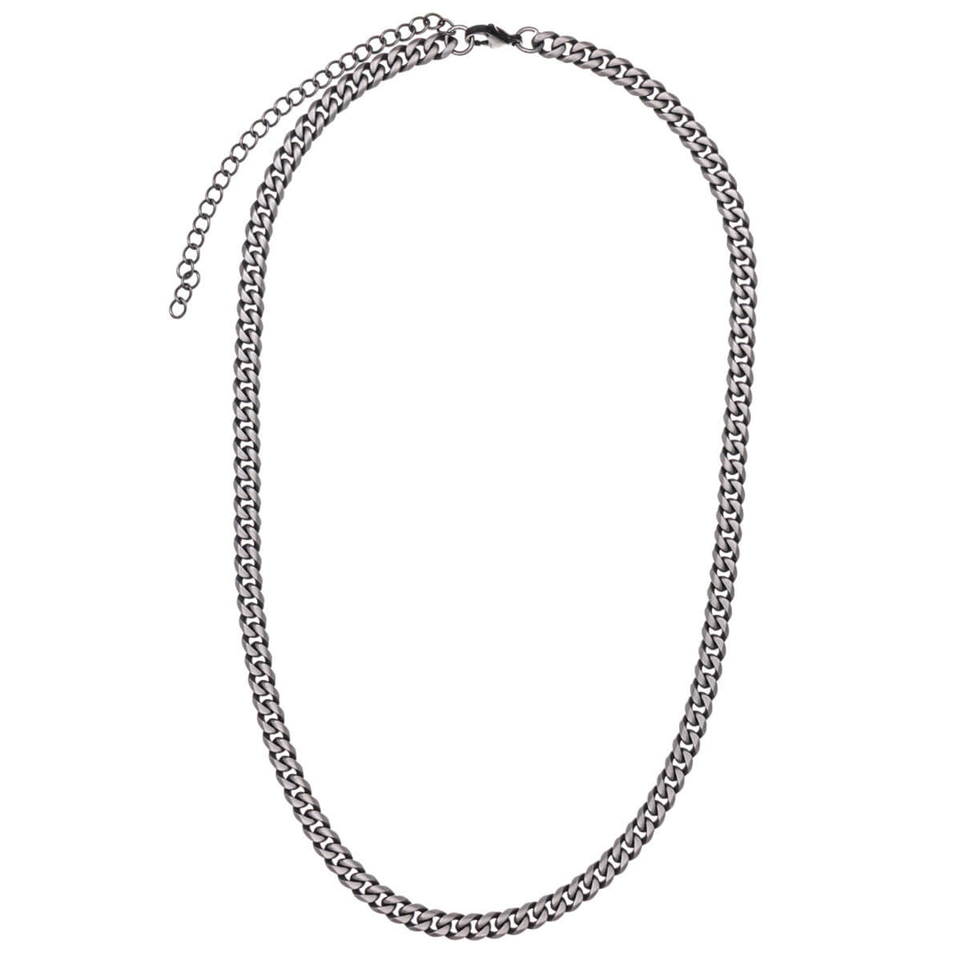 Brushed armoured chain steel neck chain 6mm 50cm (Steel 316L)