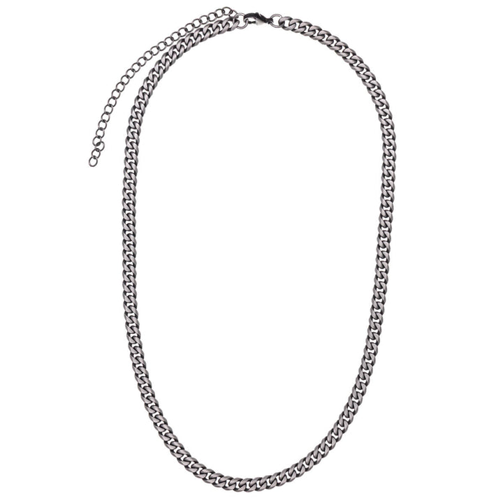 Brushed armoured chain steel neck chain 6mm 50cm (Steel 316L)