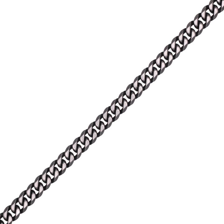Brushed armoured chain steel neck chain 8mm 50cm (Steel 316L)