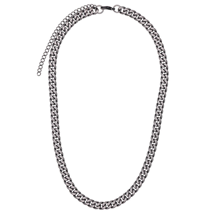 Brushed armoured chain steel neck chain 8mm 50cm (Steel 316L)