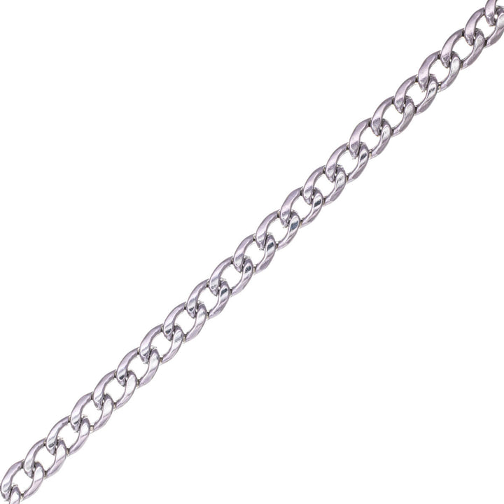 Flat armour chain steel necklace 5mm 55cm (Steel 316L)