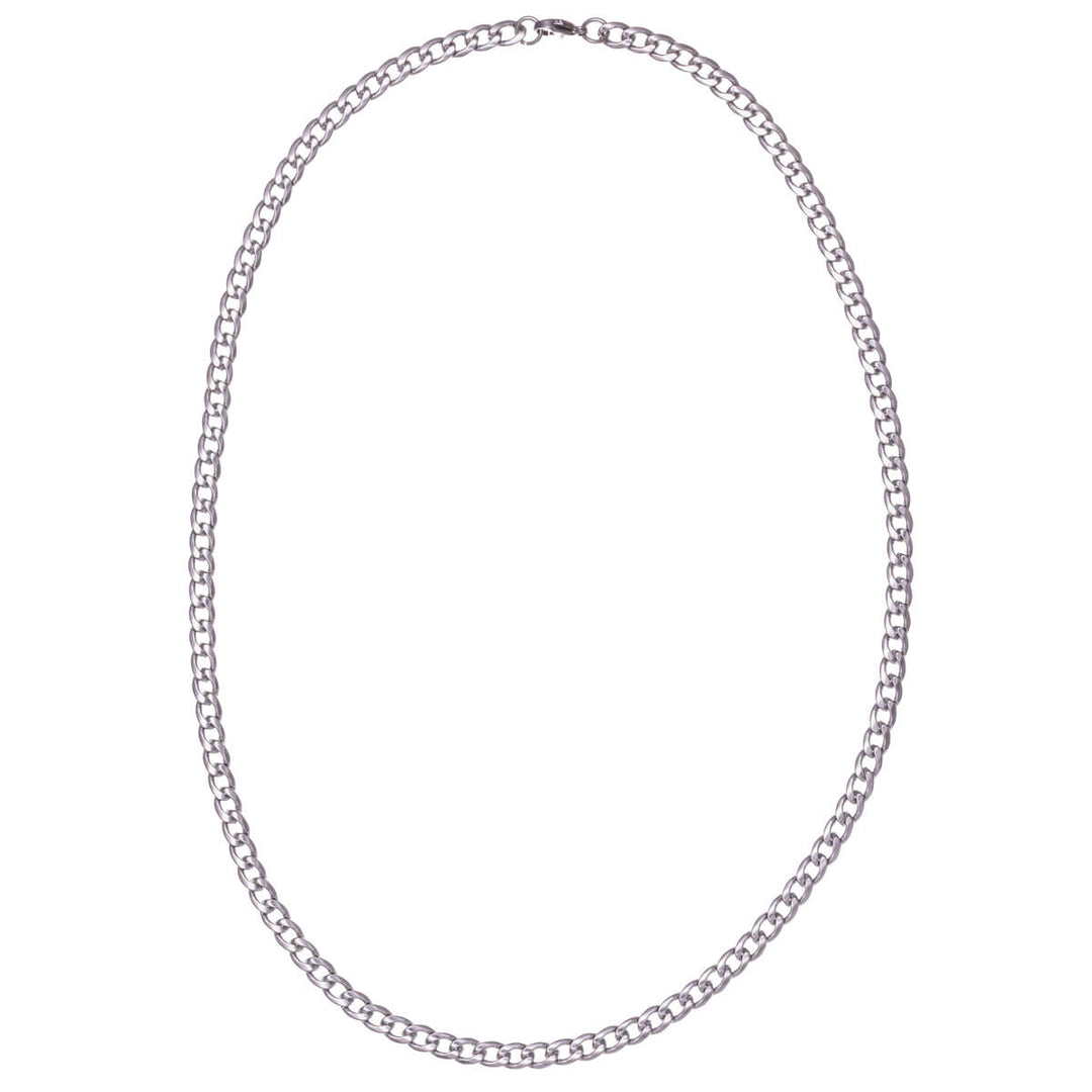 Flat armour chain steel necklace 5mm 55cm (Steel 316L)