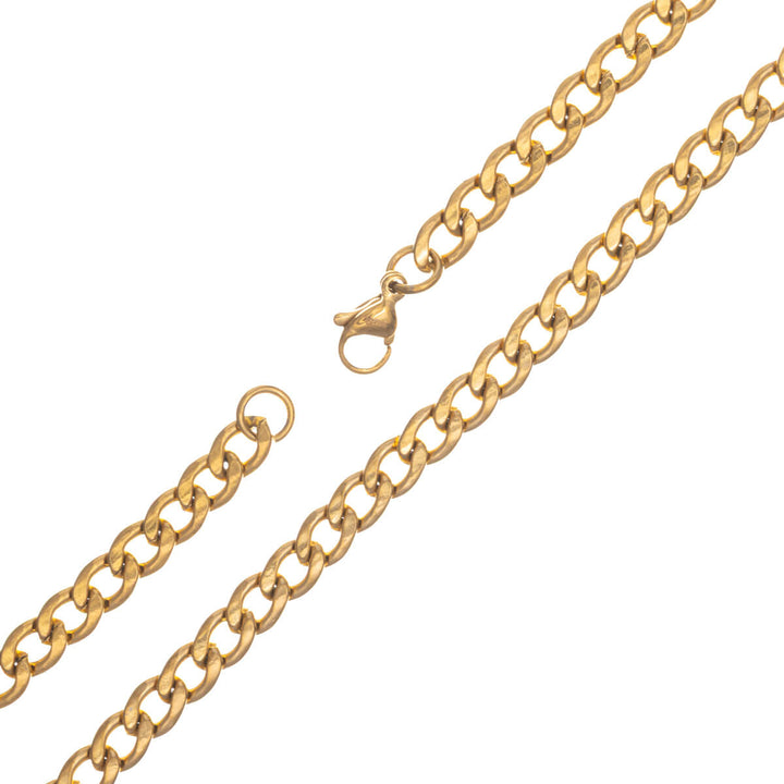 Flat armour chain steel necklace 5mm 55cm (Steel 316L)