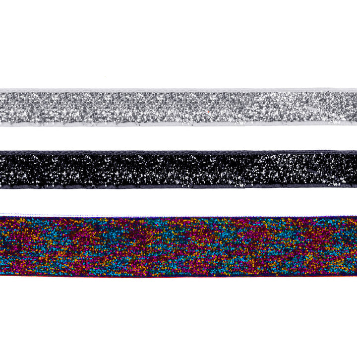 Set med 3 glittrande chokerhalsband