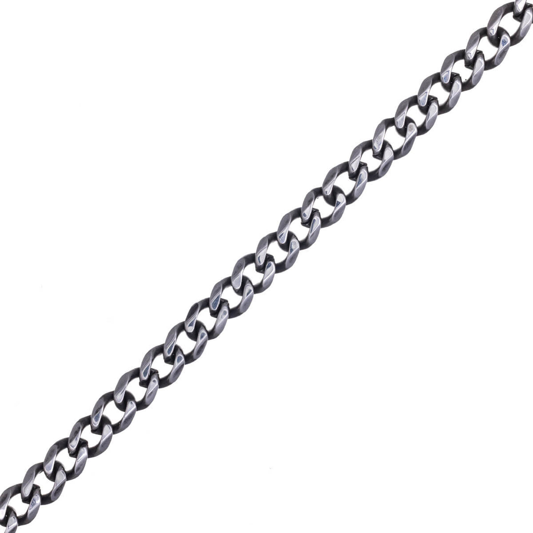 Flat armour chain dark bracelet 20cm 8mm (Steel 316L)