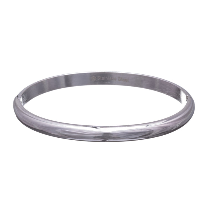 Curved steel bracelet with hinge