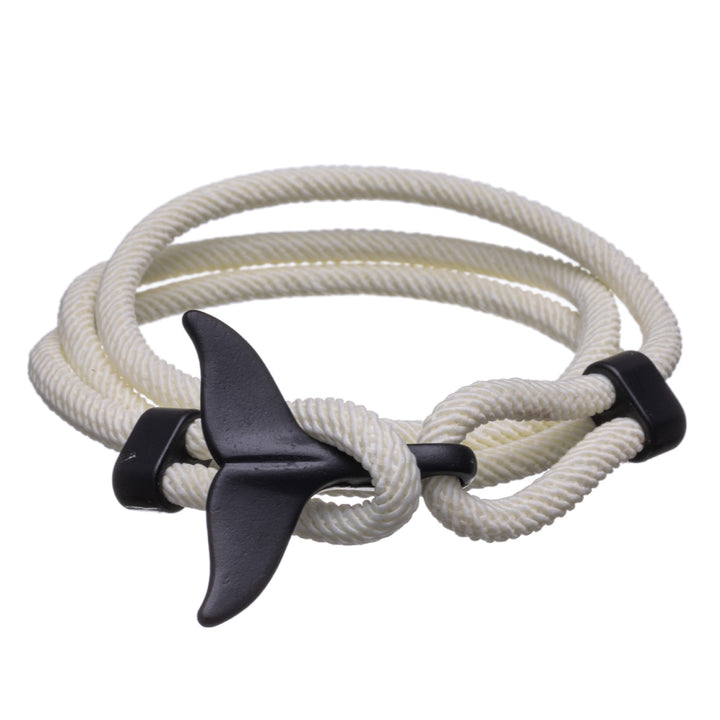 Wrap-around cord bracelet whale tail