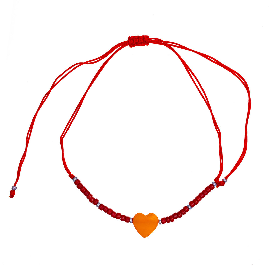 Colourful heart bracelet with beads