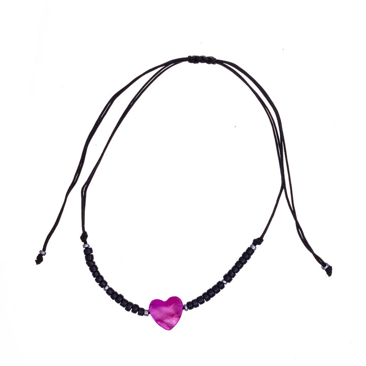 Colourful heart bracelet with beads